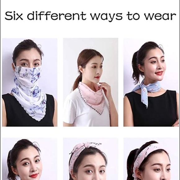 Face Mask Scarf Cover Bandana Hair tie - Picture 2 of 3